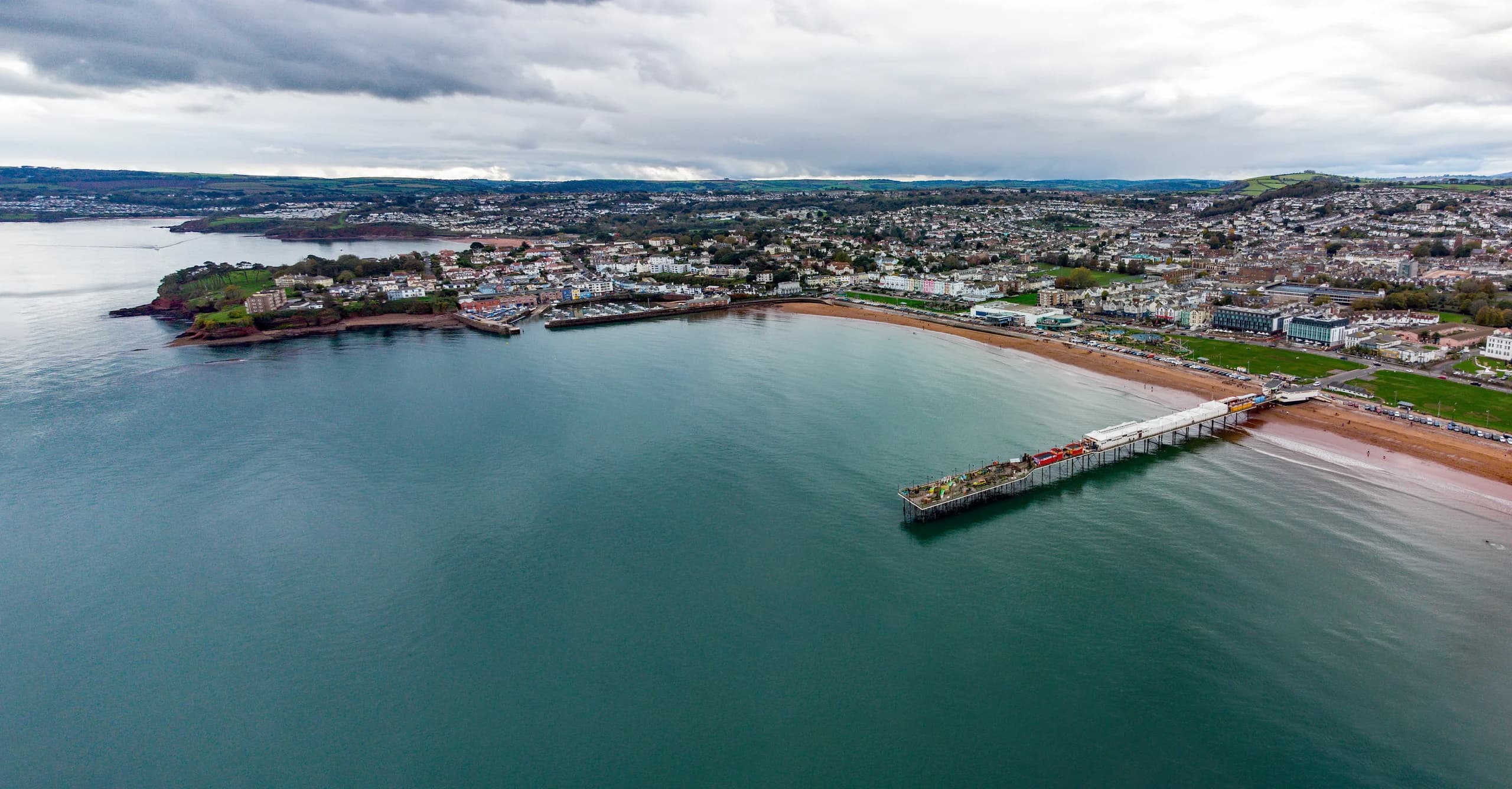 Paignton seafront and pier from the air
