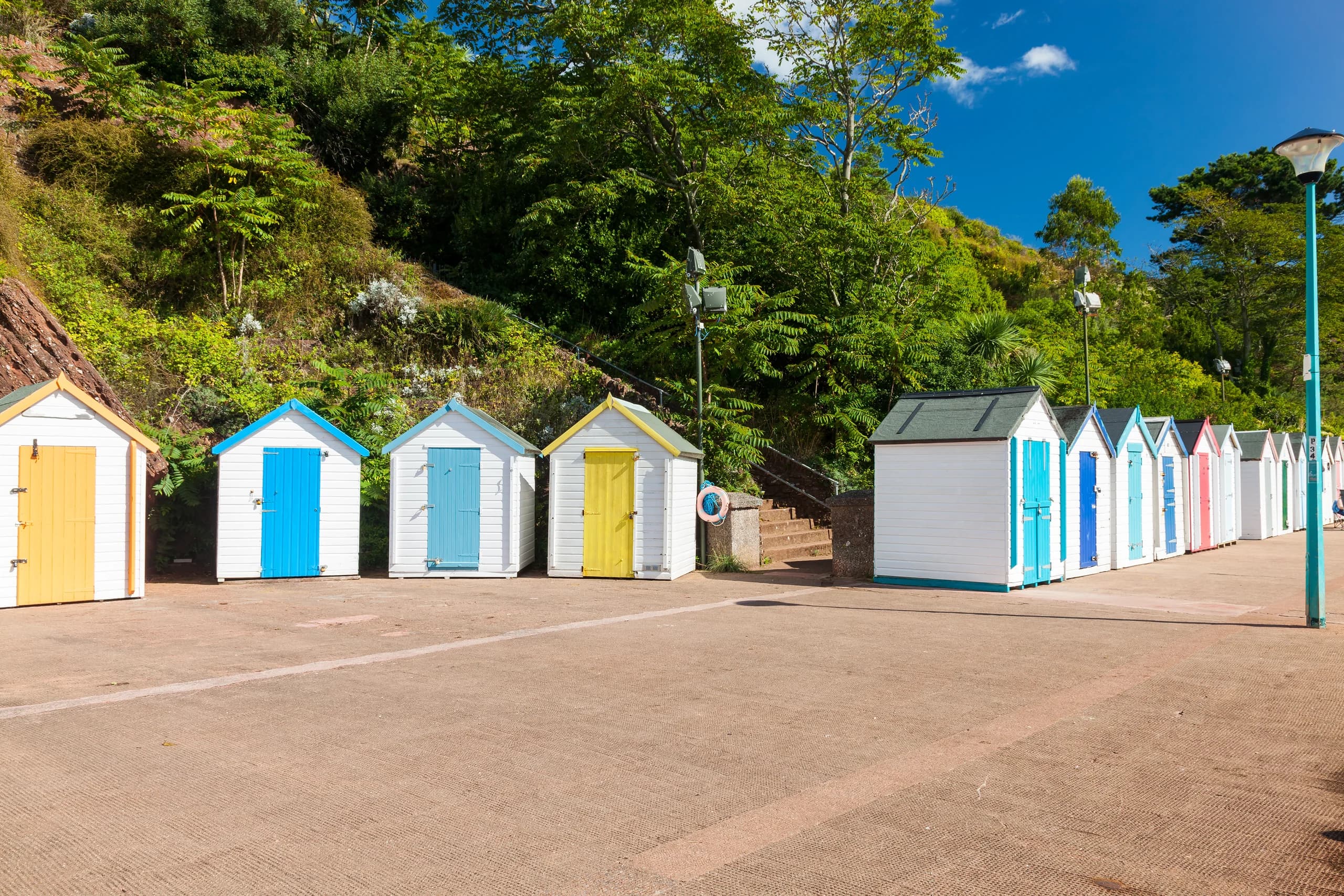 Beach huts at Corbyn Head